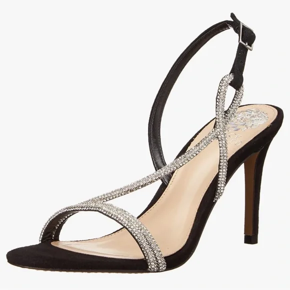 Vince Camuto Luanna Rhinestone Strappy Stiletto Sandals Heels - Sz 8.5 - NWT NIB - Picture 2 of 9